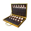 Yusanhao 24 részes rose gold színű rozsdamenetes evőeszköz készlet