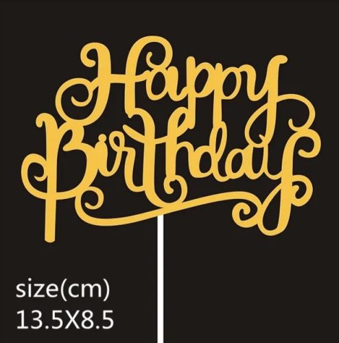 Nut Happy birthday papír csillámos tortadísz  beszúró (10 db )