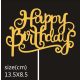 Nut Happy birthday papír csillámos tortadísz  beszúró (10 db )