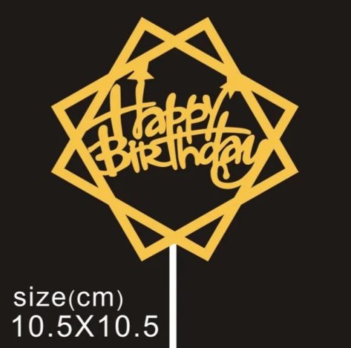 Nut Happy birthday papír csillámos tortadísz beszúró (10 db)