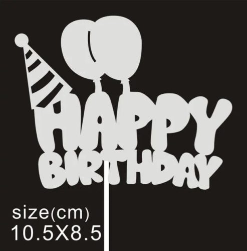 Nut Happy birthday papír csillámos tortadísz  beszúró (10 db )