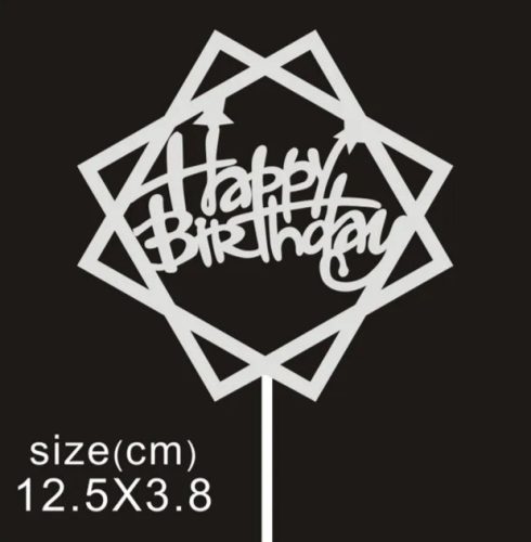 Nut Happy birthday papír csillámos tortadísz  beszúró (10 db )