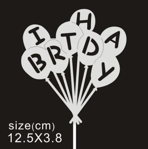 Nut Happy birthday papír csillámos tortadísz  beszúró (10 db )