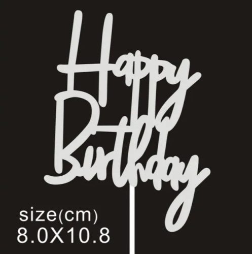 Nut Happy birthday papír, csillámos tortadísz  beszúró (10 db )