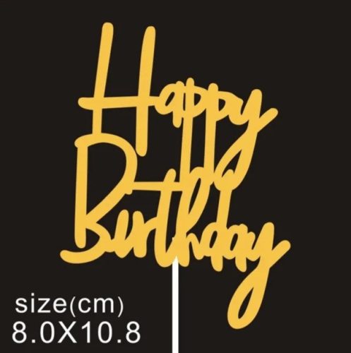 Nut Happy birthday papír csillámos tortadísz  beszúró (10 db )