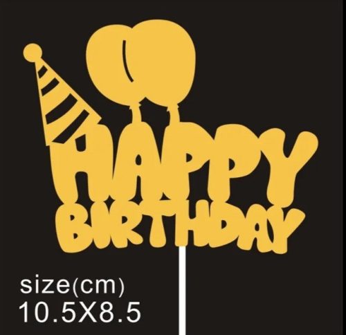 Nut  Happy birthday papír csillámos tortadísz  beszúró (10 db )