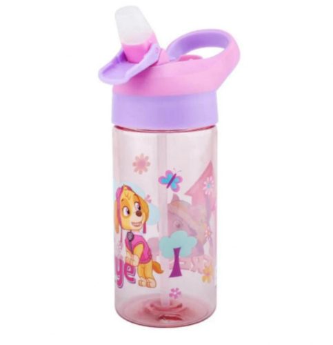 Mancs őrjárat, szippantócsöves gyermek ivó palack, 600 ml, rózsaszín/lila