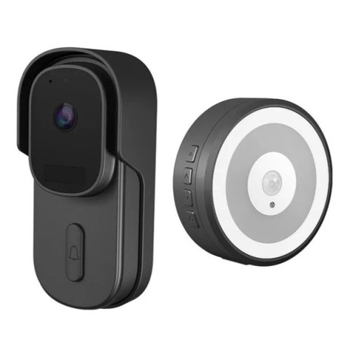 Tuya intelligens videó (1080 P 2 MP) ajtócsengő,vízálló, lítium akkumlátorral, Fekete