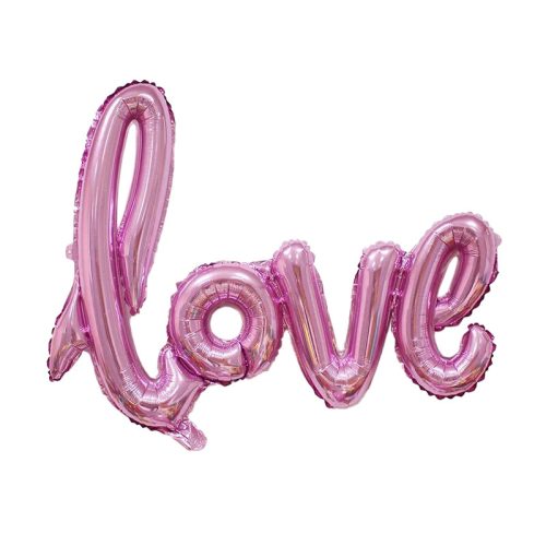 "Love" felírat fólia léggömb, 108 cm , rózsaszín