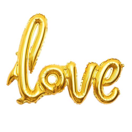 "Love" felírat fólia léggömb, 108 cm , sárga