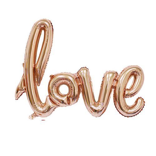 "Love" felírat fólia léggömb, 108 cm , rose gold