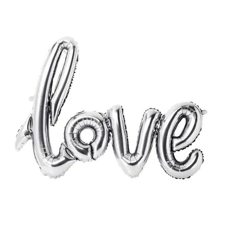 "Love" felírat fólia léggömb, 108 cm , ezüst