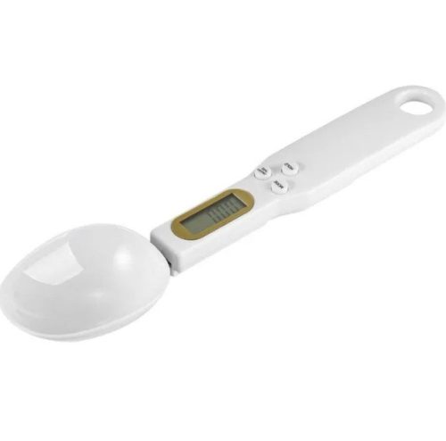 Lcd digitális konyhai kanál mérleg, fehér, 500g /0,1g