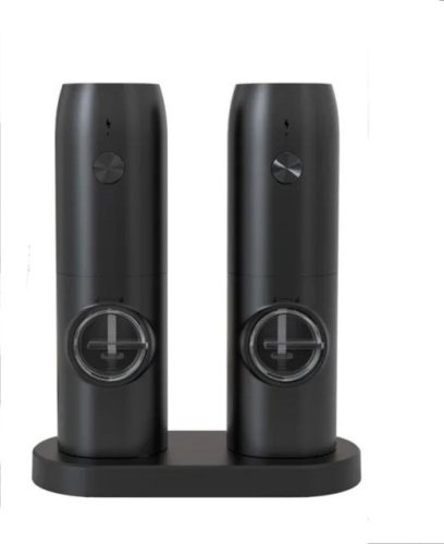 Elektromos Usb bors-, és só őrlő, állítható őrlés finomság, led fénnyel, fekete