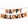 Happy Halloween felíratú dekorációs fólia lufi füzér, fekete, narancssárga, 34 x 37 cm