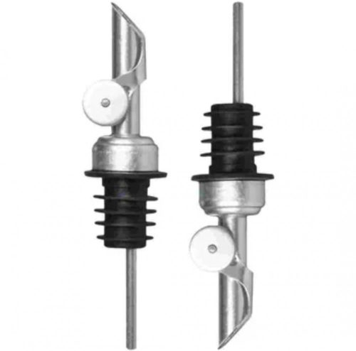 Rozsdamentes acél olaj/ecet/bor adagoló palack dugó, ezüst , 2db,  12 cm