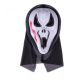 Halloween vékony pvc álarc,rugalmas fekete nylon csuklyás,  fekete-fehér