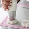 Rozsdamentes acél virág szájú cukrász fúvóka, 4cm-es vékony krém vastagság