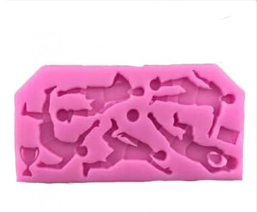 Futball sport szilikon fondant ,csokoládé  forma, rózsaszín