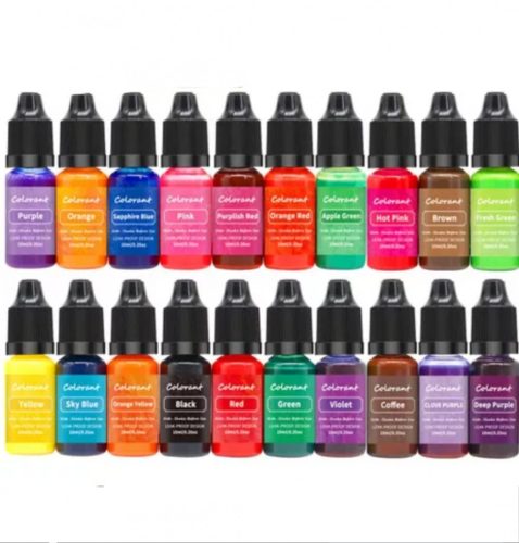 Fényes élénk színű epoxi hobbi festék, 20 részes, 10 ml