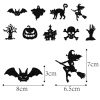 9 részes eldobható papír szívószál, halloween mintával, fekete-fehér