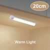 Mozgásérzékelős konyhaszekrény/ lépcsőház led lámpa, usb töltés, fehér fény, fehér színű, 20 cm 