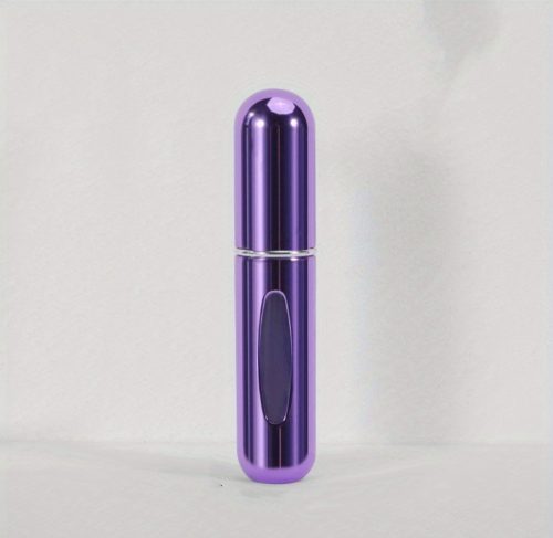 Mini hordozható parfüm utántöltő spray palack, 5 ml, lila, 7,5 x 1,7 cm 