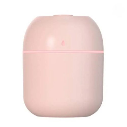 Párásító, illóolaj diffúzor,  műanyag, Usb töltéssel, rózsaszín, 220 ml, 10,3 x 8 cm 