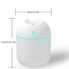 Párásító , illóolaj diffúzor, éjszakai led fénnyel, műanyag, Usb töltésű, 250 ml, fehér, 10,6 x 8 cm 