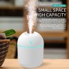 Párásító , illóolaj diffúzor, éjszakai led fénnyel, műanyag, Usb töltésű, 250 ml, fehér, 10,6 x 8 cm 