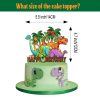 Születésnapi dinoszauruszos torta és muffin díszítő szett, papír, többszínű, 14x 12 cm, és 24 db x 8 cm