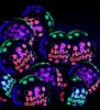 10 db fekete léggömb szett, fluoreszkáló szülinapi felírattal, kb 30 cm / db 