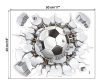 Futball témájú, labdával szétrúgott fal minta falmatrica, fekete, 50 x 40 cm 