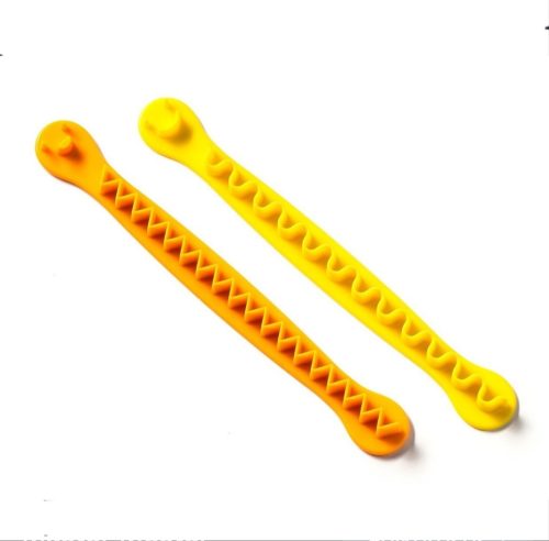Tojás mintázó vágó sín, 2 db, narancssárga és sárga, műanyag,  16,3 cm 