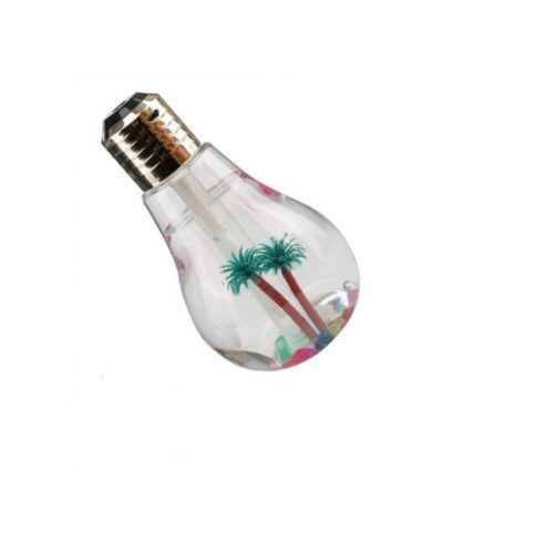 Villanykörte formájú Usb-s párásító, átlátszó, 15,8 x 8,8 cm 