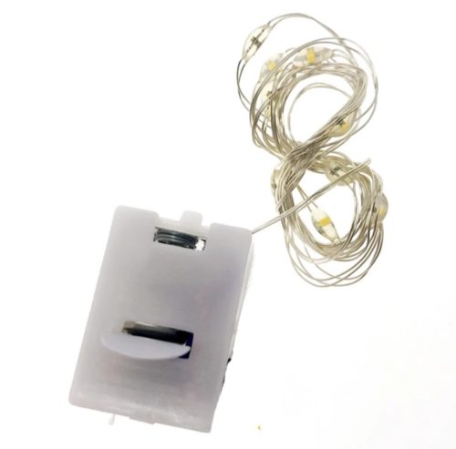Led drót égősor, meleg fehér fény, 1 m, 10 db